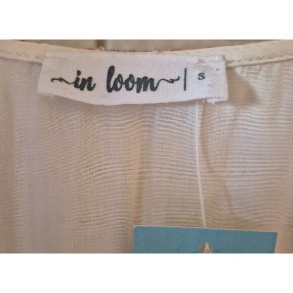 In Loom Boho Floral Midi Dress Cottage Core Dress Prarie Soho Beige Multi Sz S - Picture 12 of 12